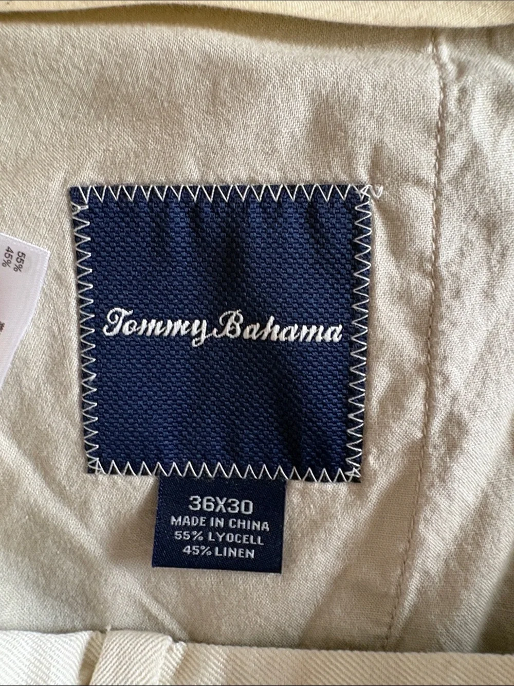 Tommy Bahama Cream Men's Linen-Blend Chinos